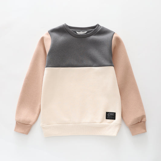 Khaki Colour Block Sweatshirt