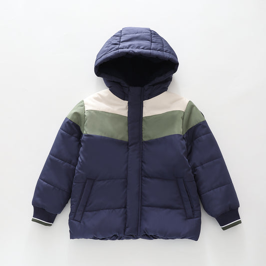 Navy Sherpa Puffer Jacket