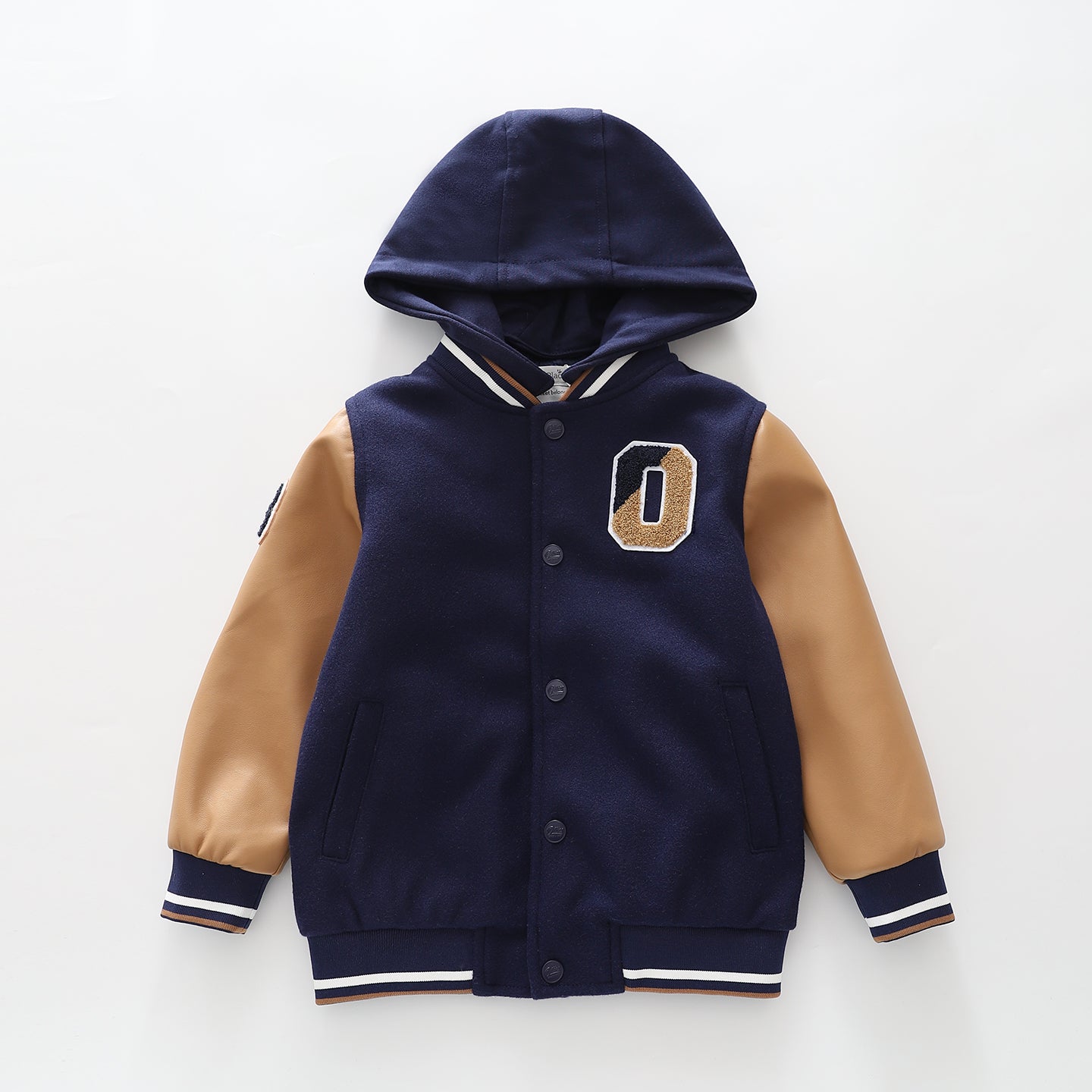 Navy Varsity Hooded Jacket