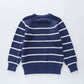 Blue Stripe Chunky Knit Jumper