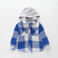 Blue Flanno Hooded Top