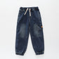 Blue Cargo Denim Pants