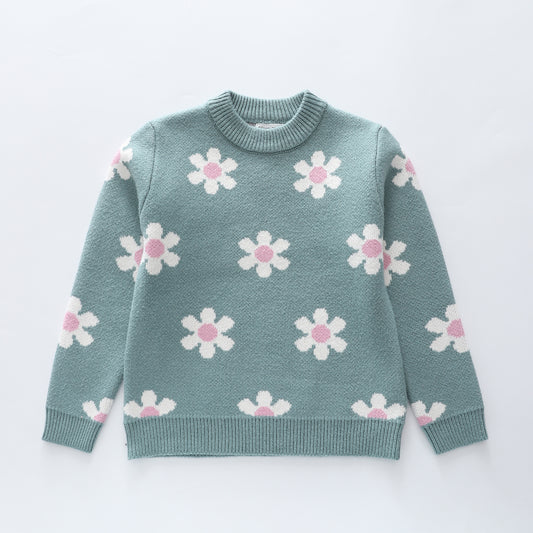 Flower Jacquard Knit Jumper