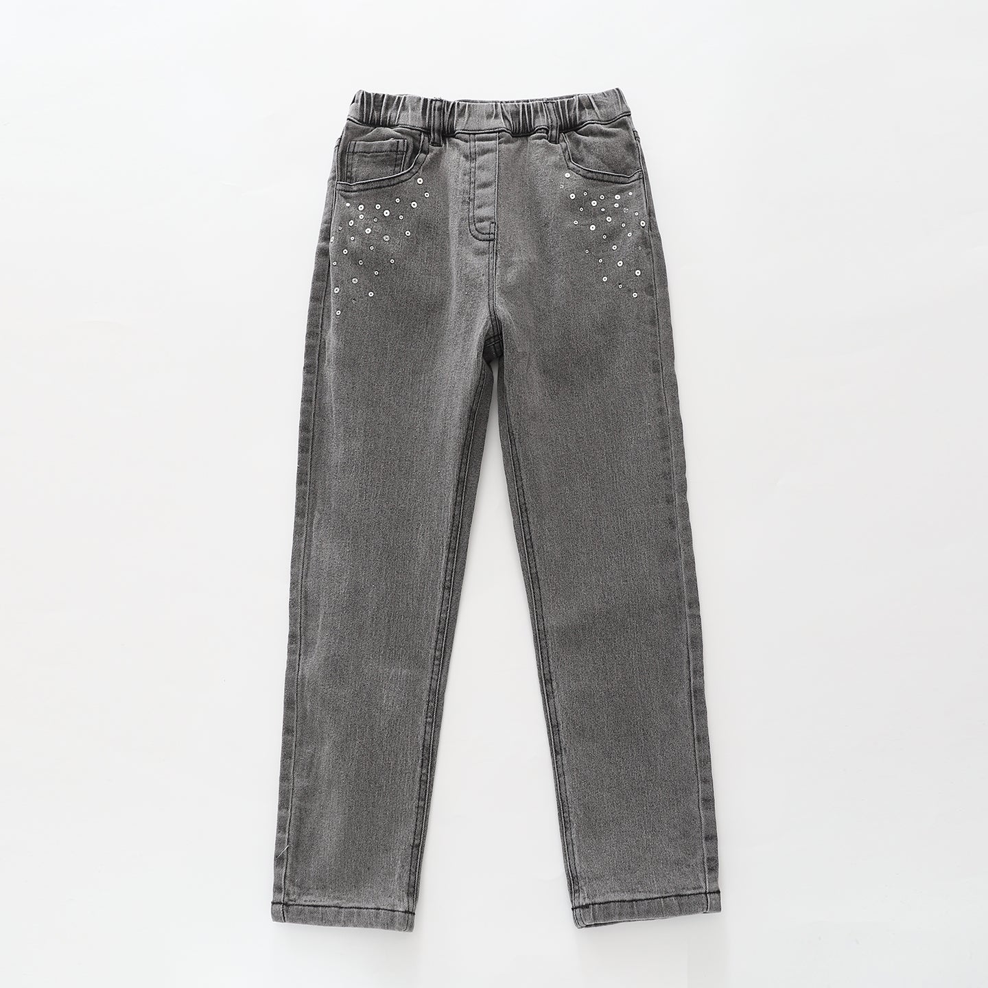 Grey Wash Bow Jeans
