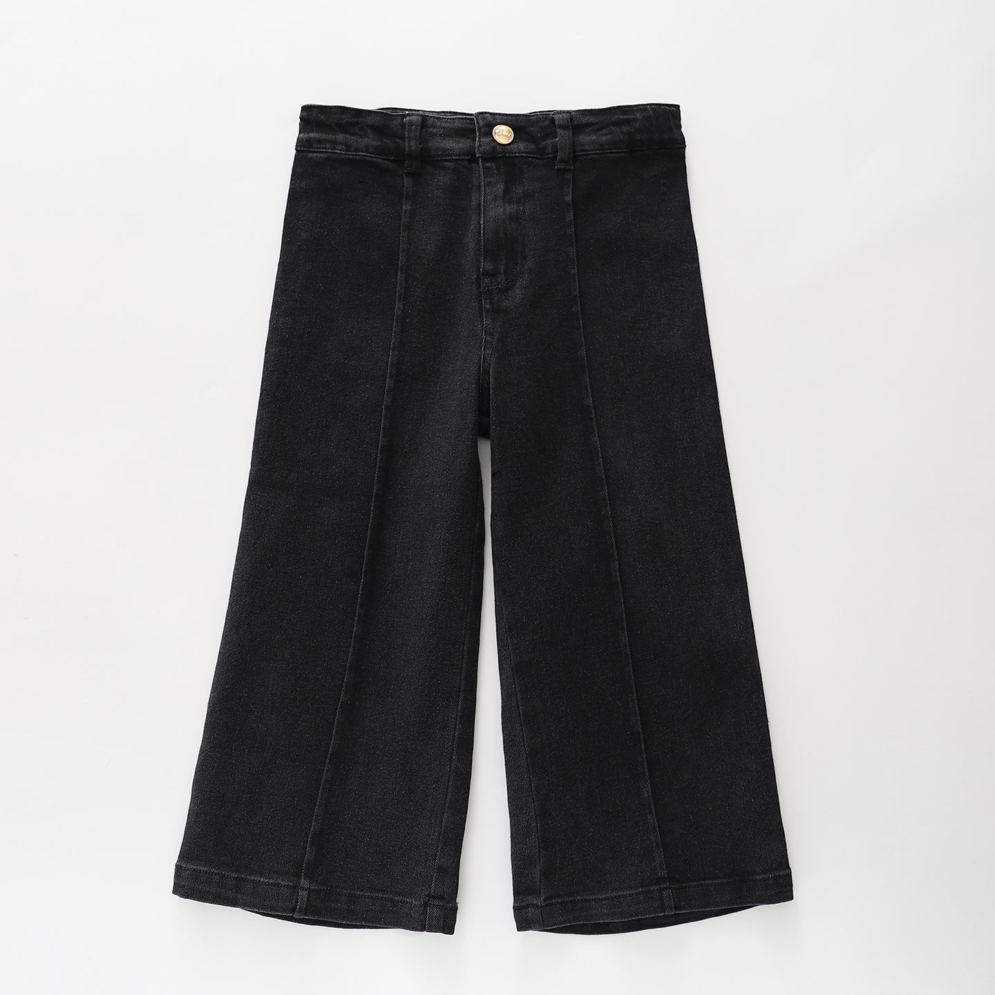 Black Wide Leg Panelled Jeans