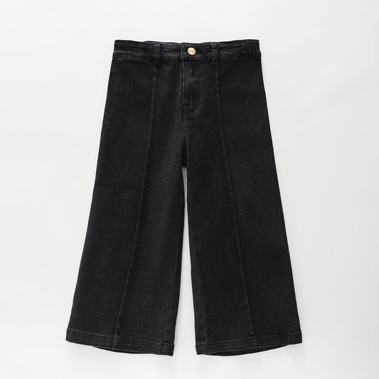 Black Wide Leg Panelled Jeans