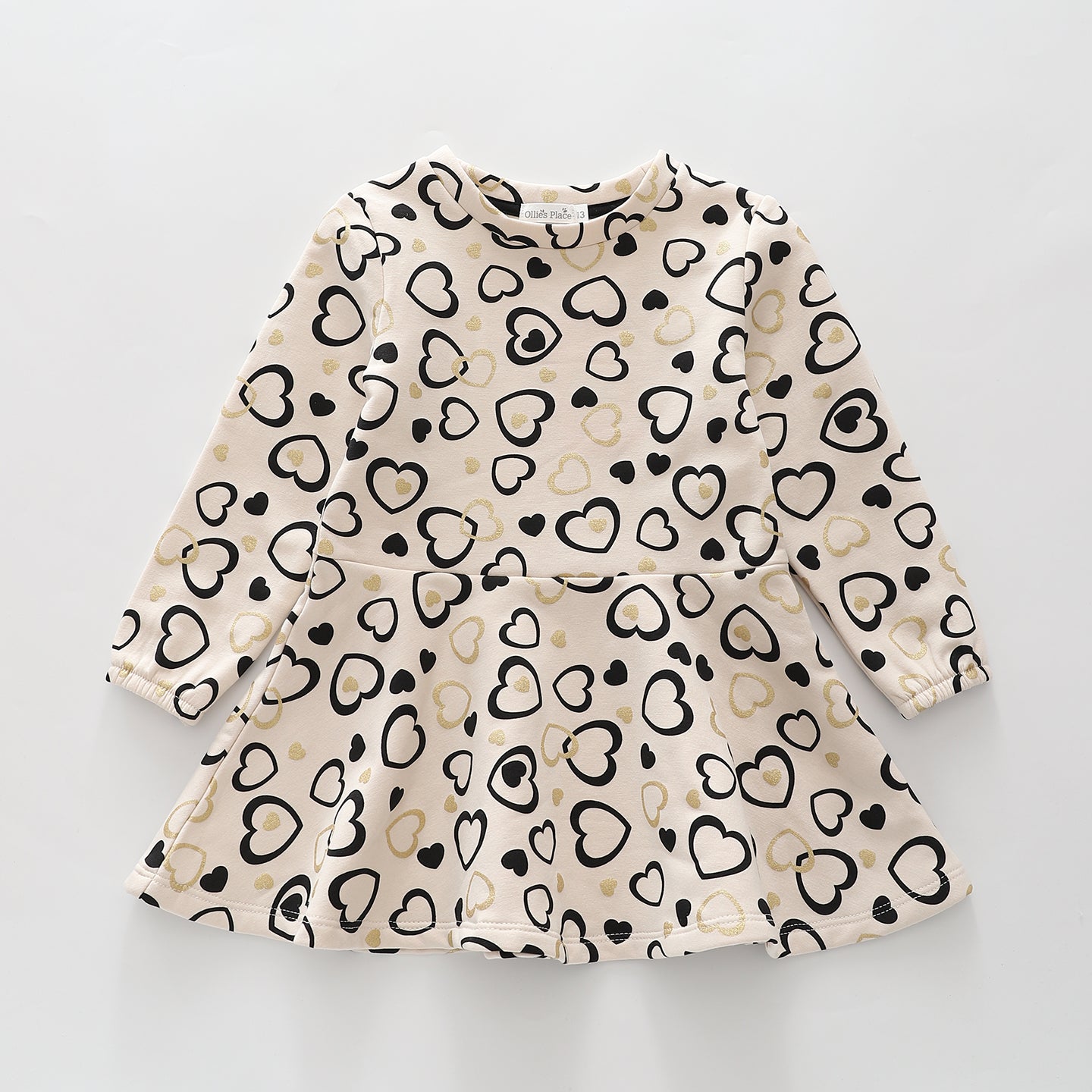 Heart Print Sweater Dress