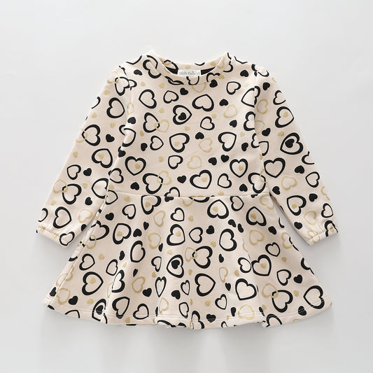 Heart Print Sweater Dress