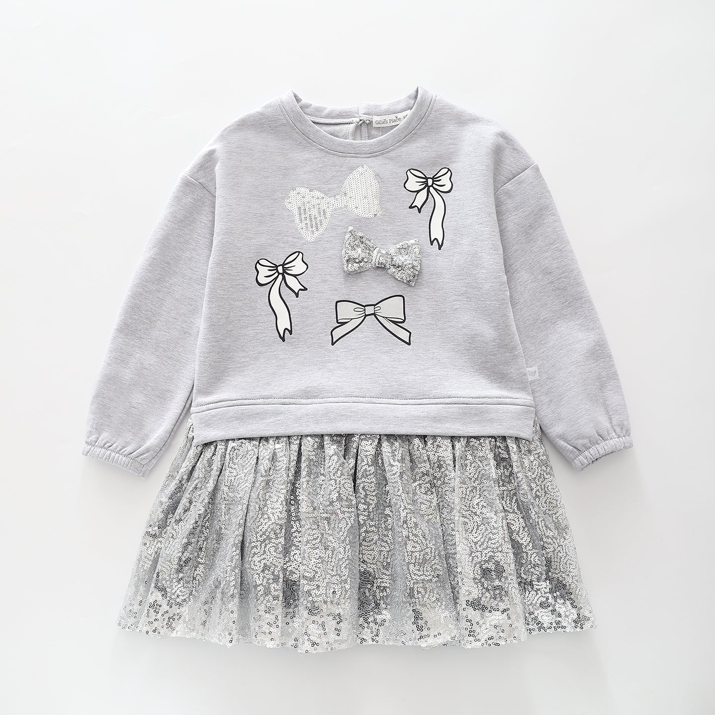 Sequins and Bows Sweatshirt Dress