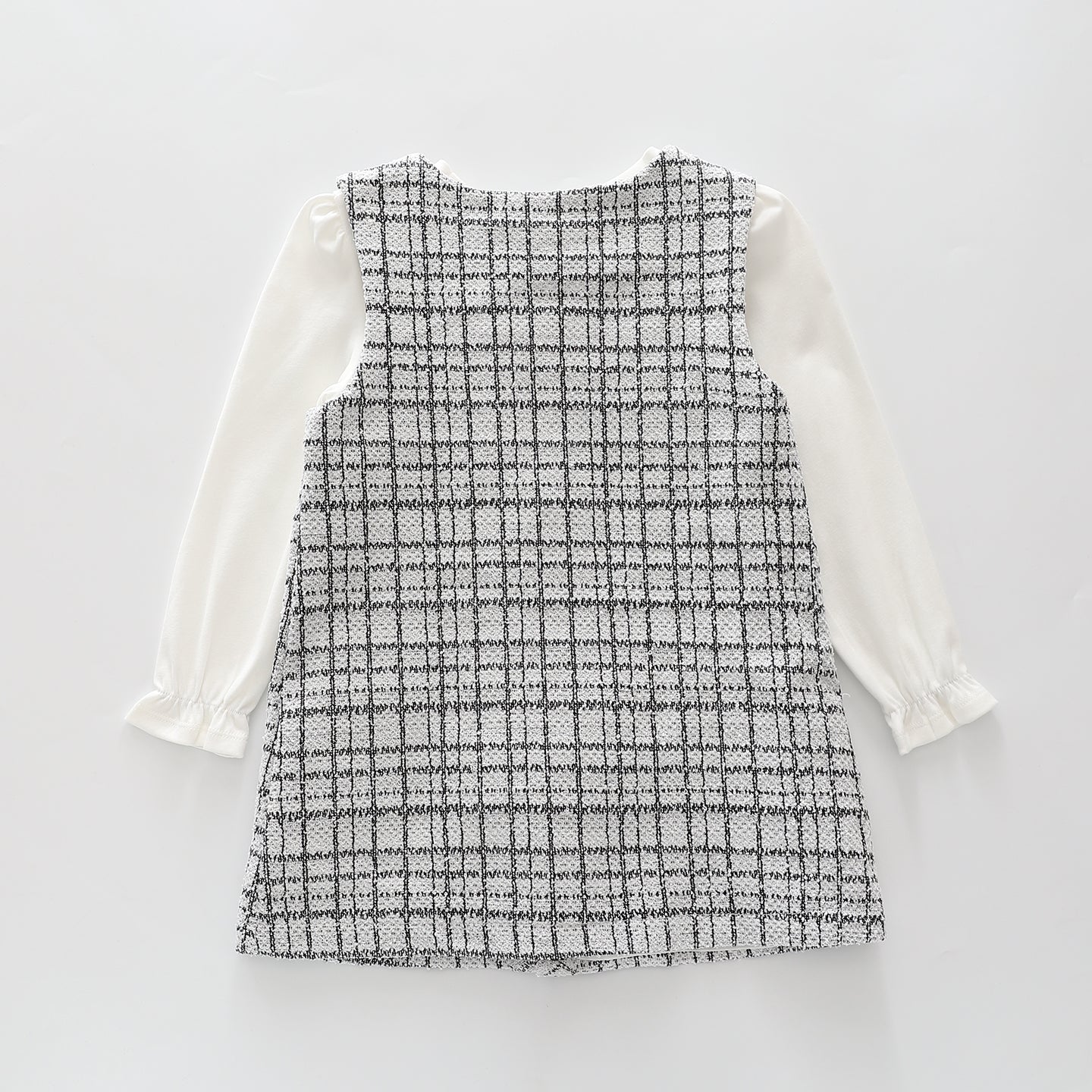 Black and White Tweed Shift Dress Set