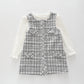 Black and White Tweed Shift Dress Set