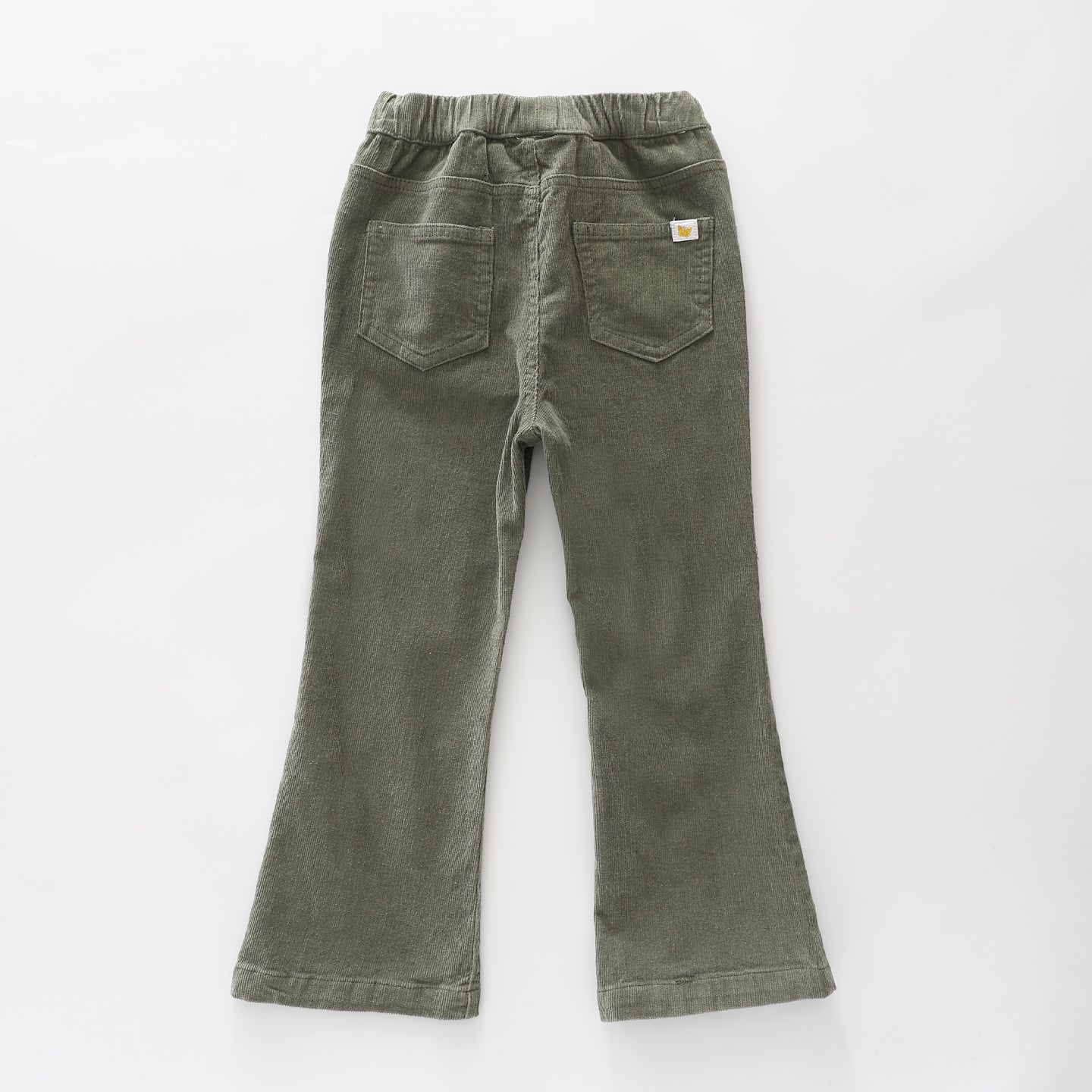 Khaki Pinwale Cord Flare Pants