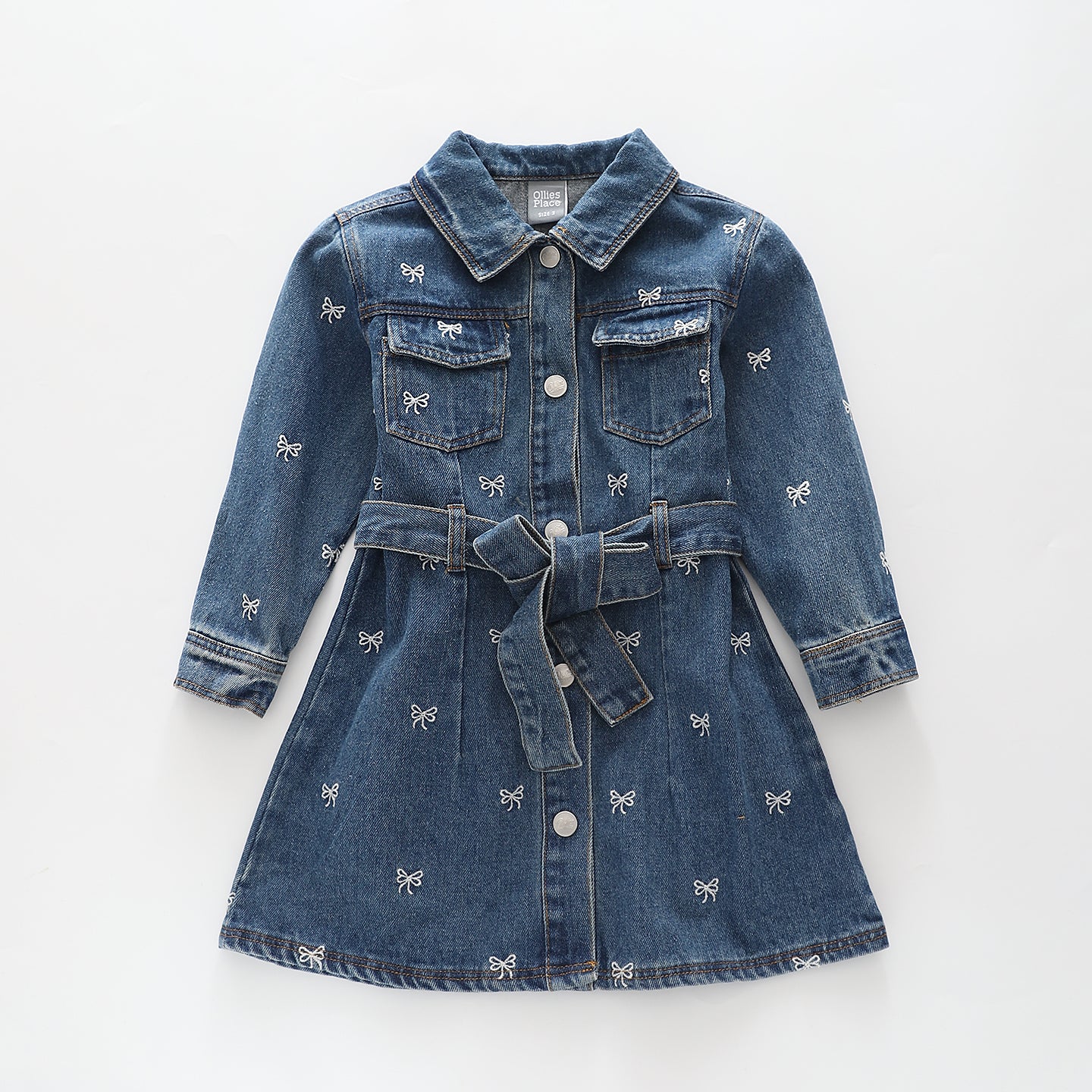 Embroidered Denim Dress