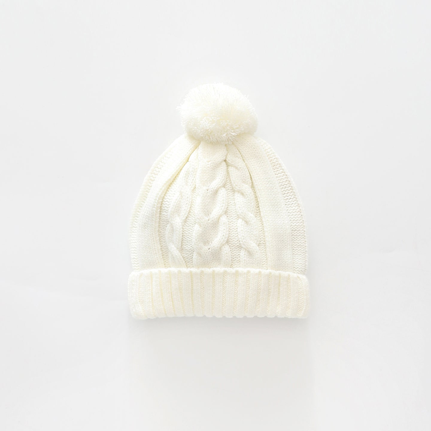 Cable Knit Pom Pom Beanie