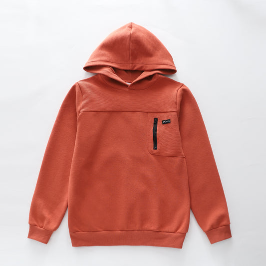 Rust Textured Hoodie