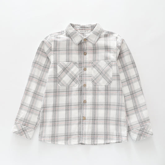 Grey Check Corduroy Shirt