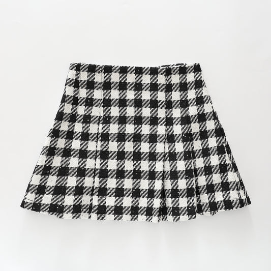 Tweed Check Mini Skirt