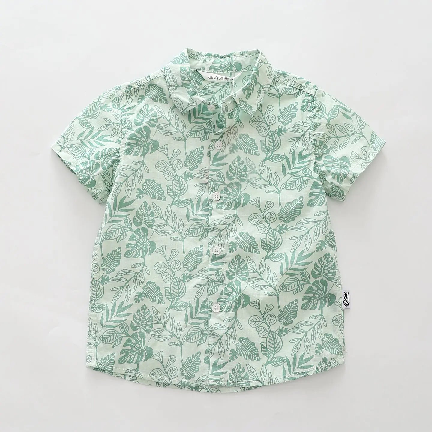 Leaf Print Hawaiian Shirt Ollies Place
