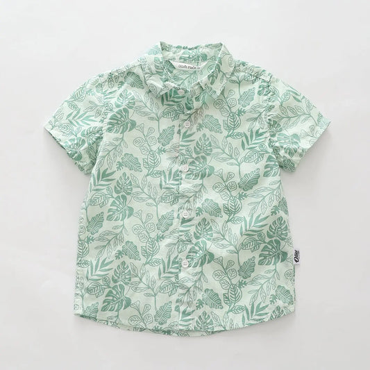 Leaf Print Hawaiian Shirt Ollies Place