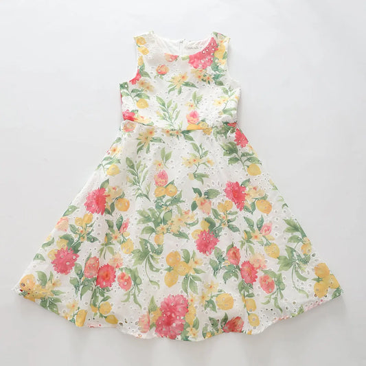 Lemon Florals Cotton Eyelet Dress Ollies Place