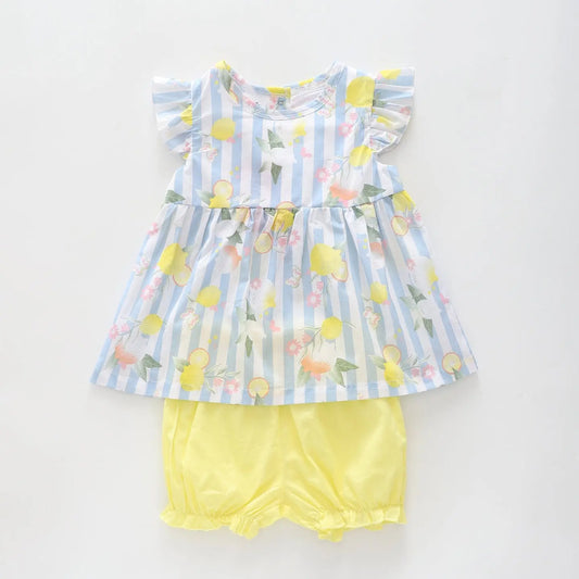 Lemonade Pastel Blue Striped Top With Matching Bloomers Ollies Place