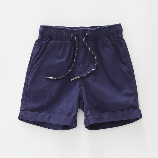 Lightweight Navy Woven Shorts Ollies Place