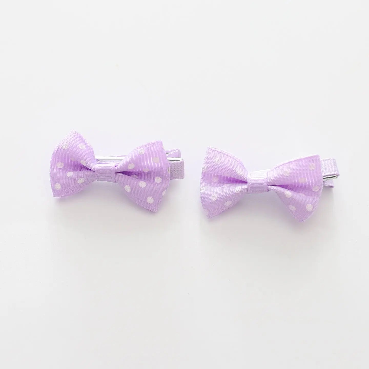 Lilac Polka Dot Bow Hair Clips 2 Pack Ollies Place