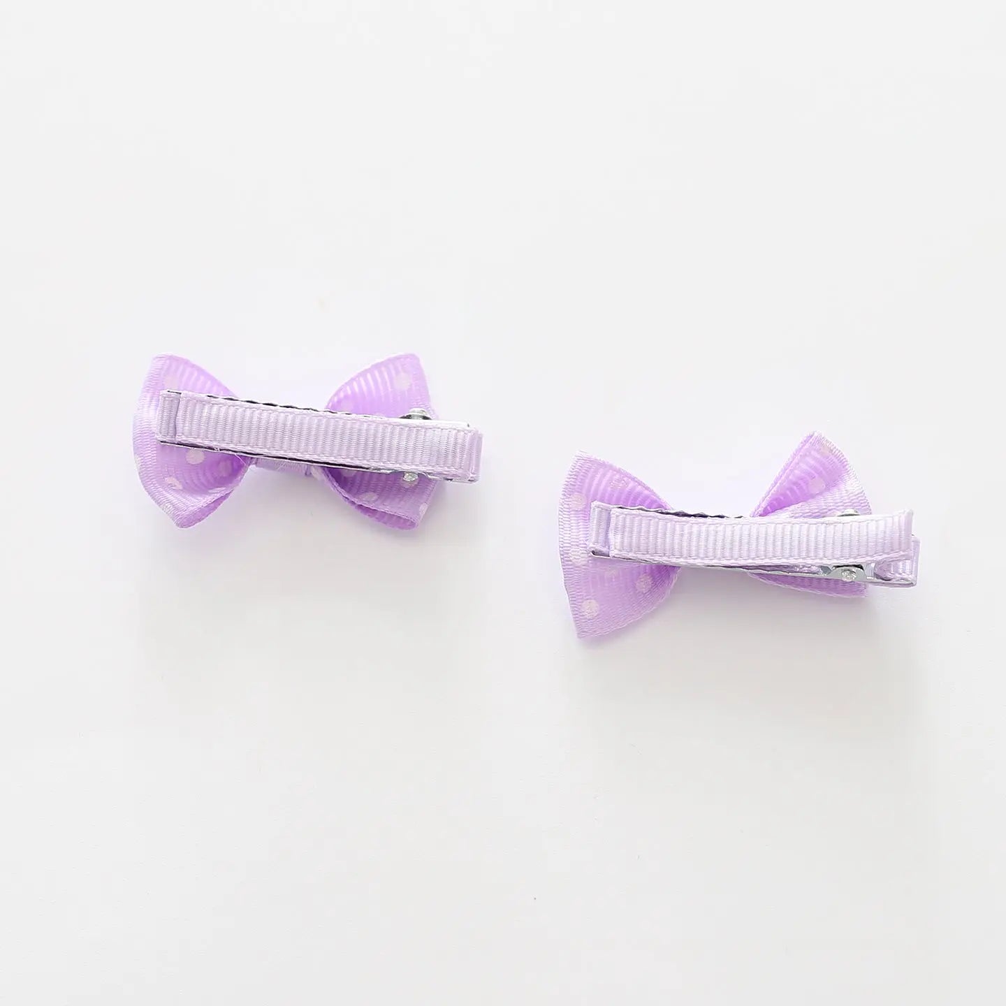 Lilac Polka Dot Bow Hair Clips 2 Pack Ollies Place