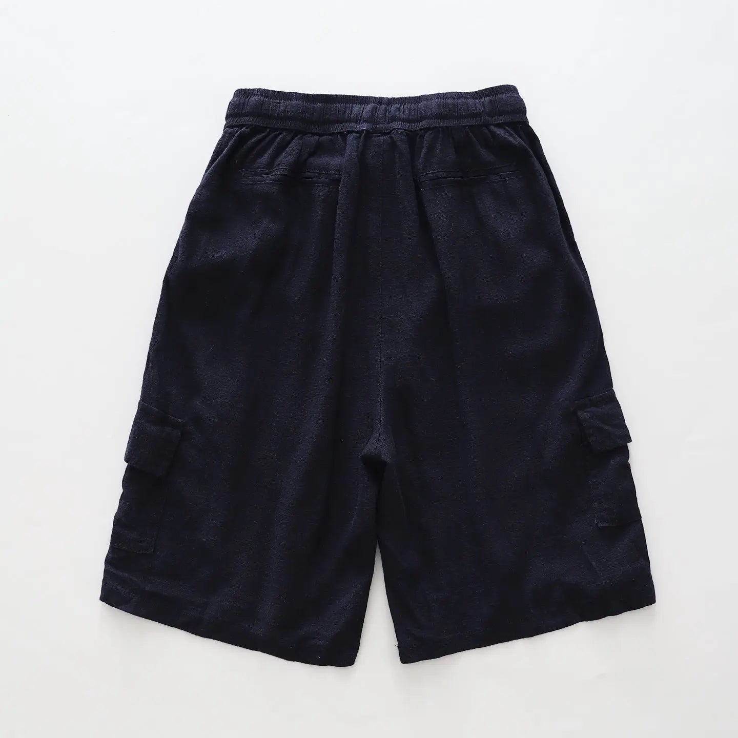 Linen Blend Navy Cargo Shorts Ollies Place