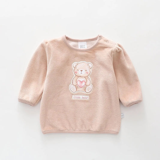 Little Bear Velour Sweat Top Ollies Place