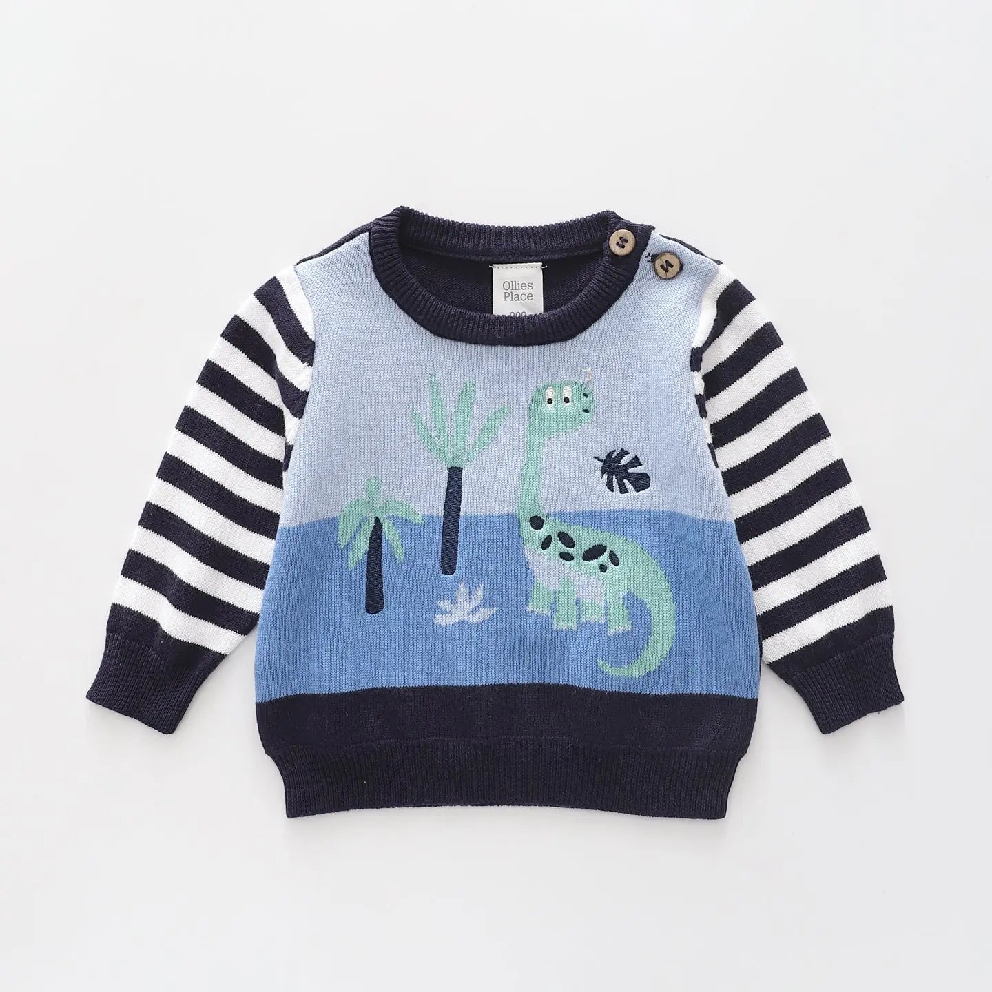 Little Blue Dino, Baby Boys Knit Jumper Ollies Place