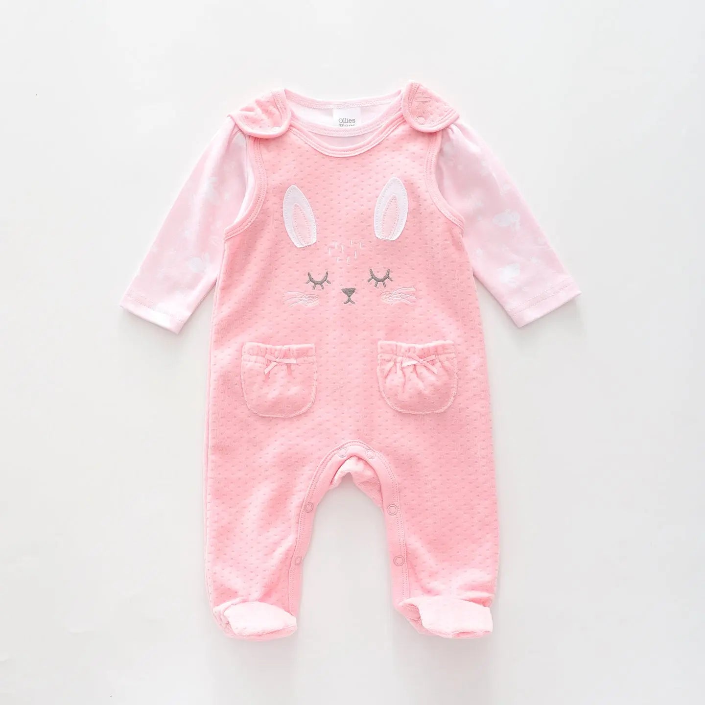 Little Bunny, Baby Girls Overalls Set Ollies Place