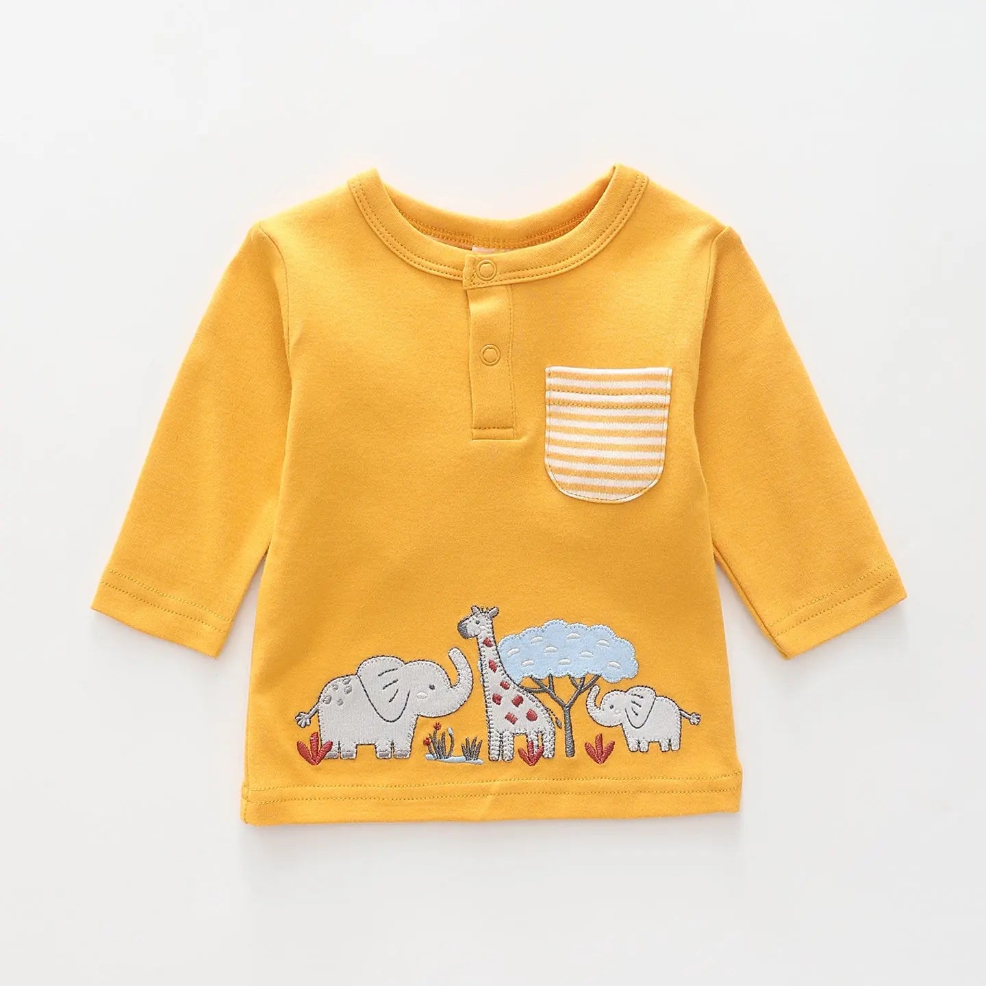 Little Elephant, Baby Boys Long Sleeve Top Ollies Place