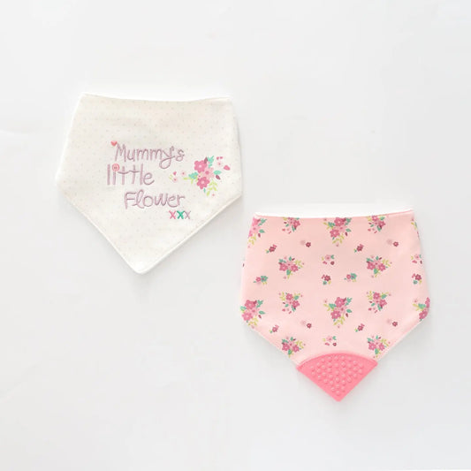 Little Flower 2pc Bandana Bib Set Ollies Place