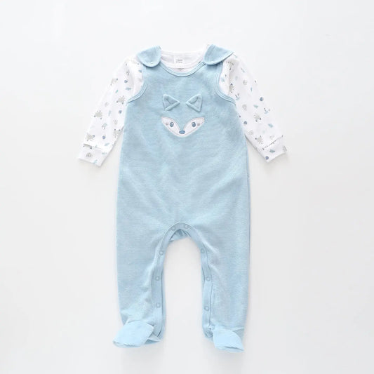 Little Fox Velour Overalls Set Ollies Place