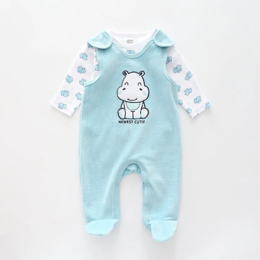 Little Hippo, Baby Boys Overalls Set Ollies Place