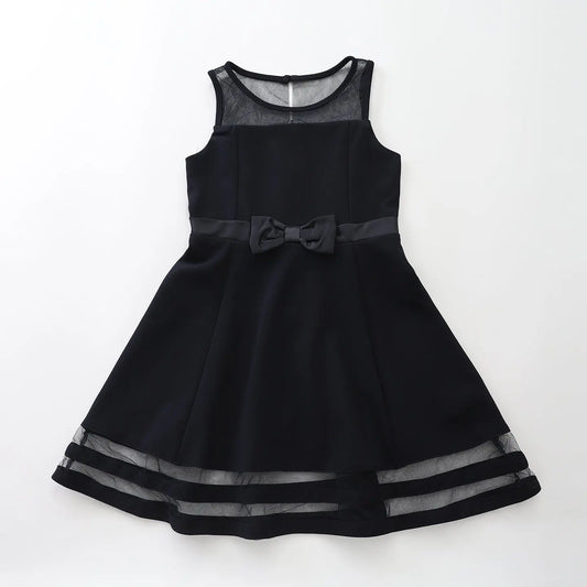 Little Miss Dark Navy Panelled Dress Ollies Place