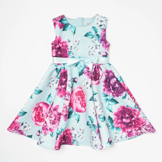 Lush Bouquet Blue Party Dress - Girl Ollies Place