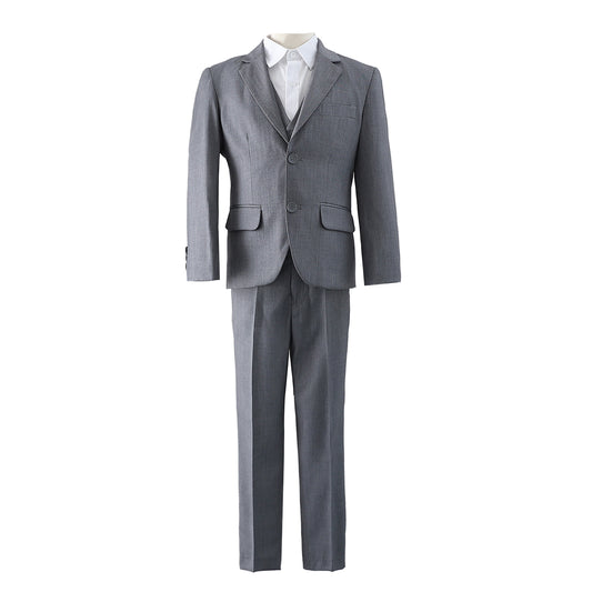 Boys Formal Light Grey Suit, 4 Piece Set (size 6 months to 7 years)