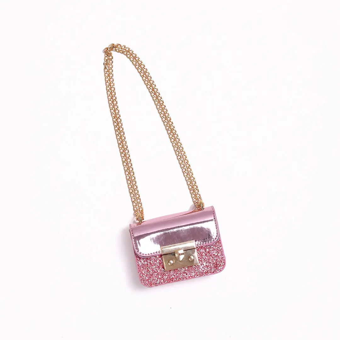 Metallic Pink Glitter Handbag Ollies Place