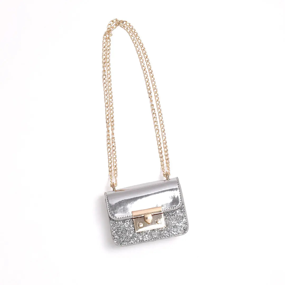 Metallic Silver Glitter Bag Ollies Place