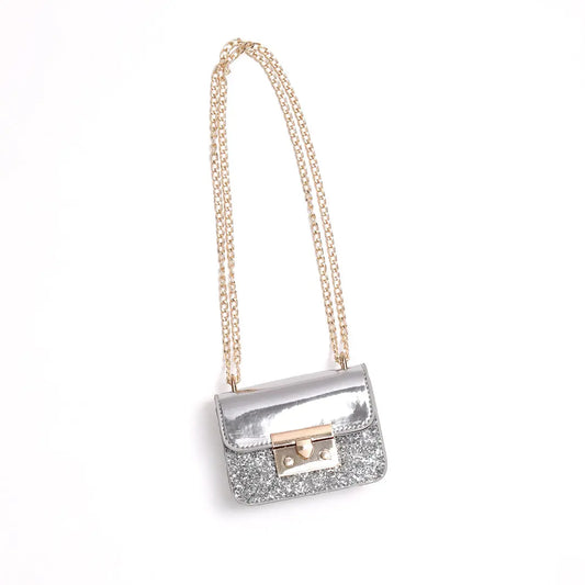 Metallic Silver Glitter Bag Ollies Place