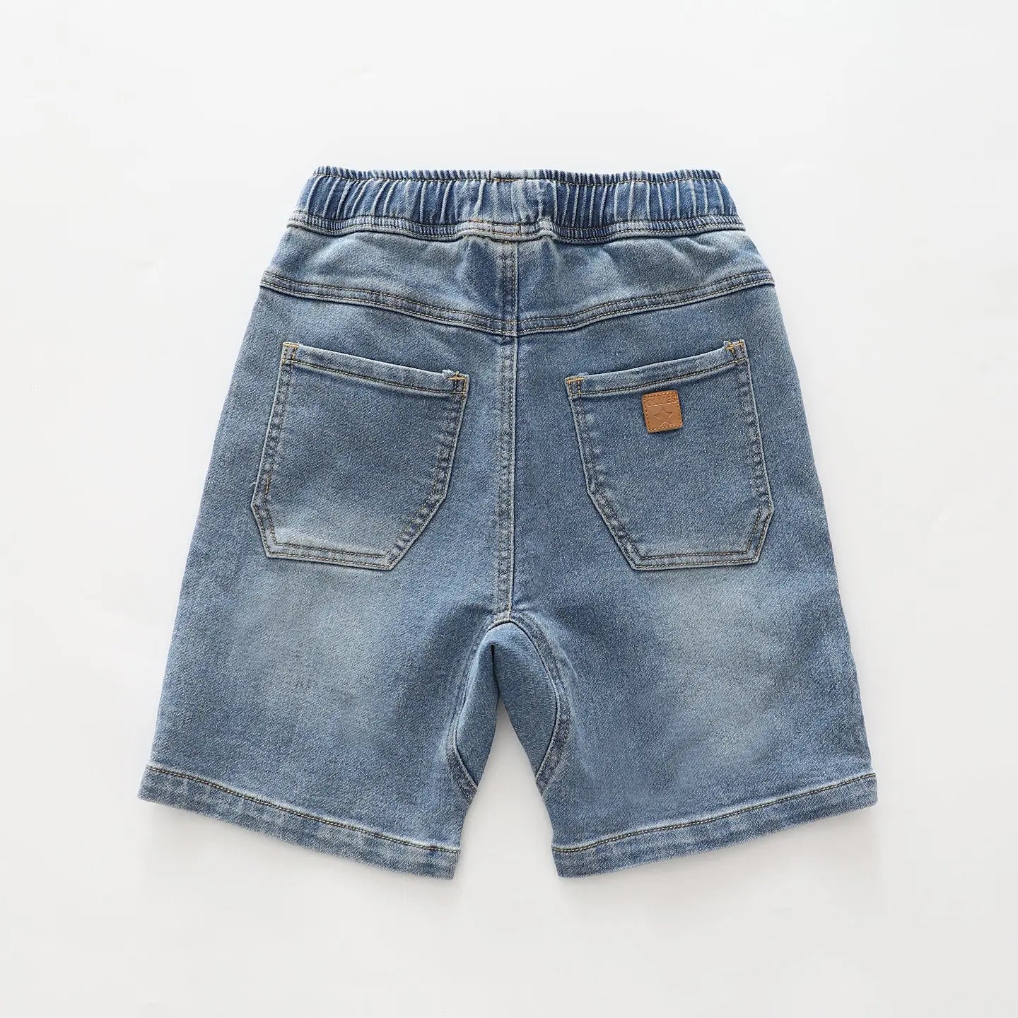 Mid Blue Fade Denim Shorts Ollies Place