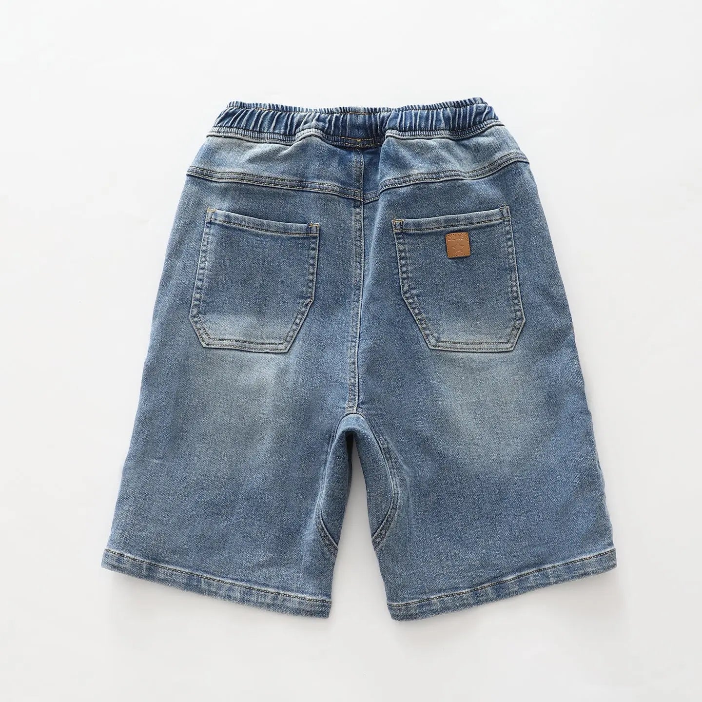 Mid-blue Fade Denim Shorts Ollies Place