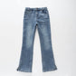 Mid-blue Flared Denim Jeans Ollies Place