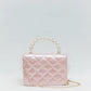 Mini Pink Faux Pearl Quilted Handbag Ollies Place