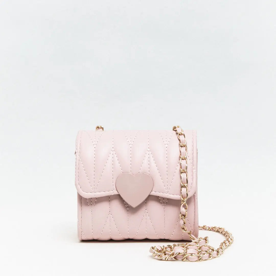 Mini Pink Quilted Heart Handbag Ollies Place