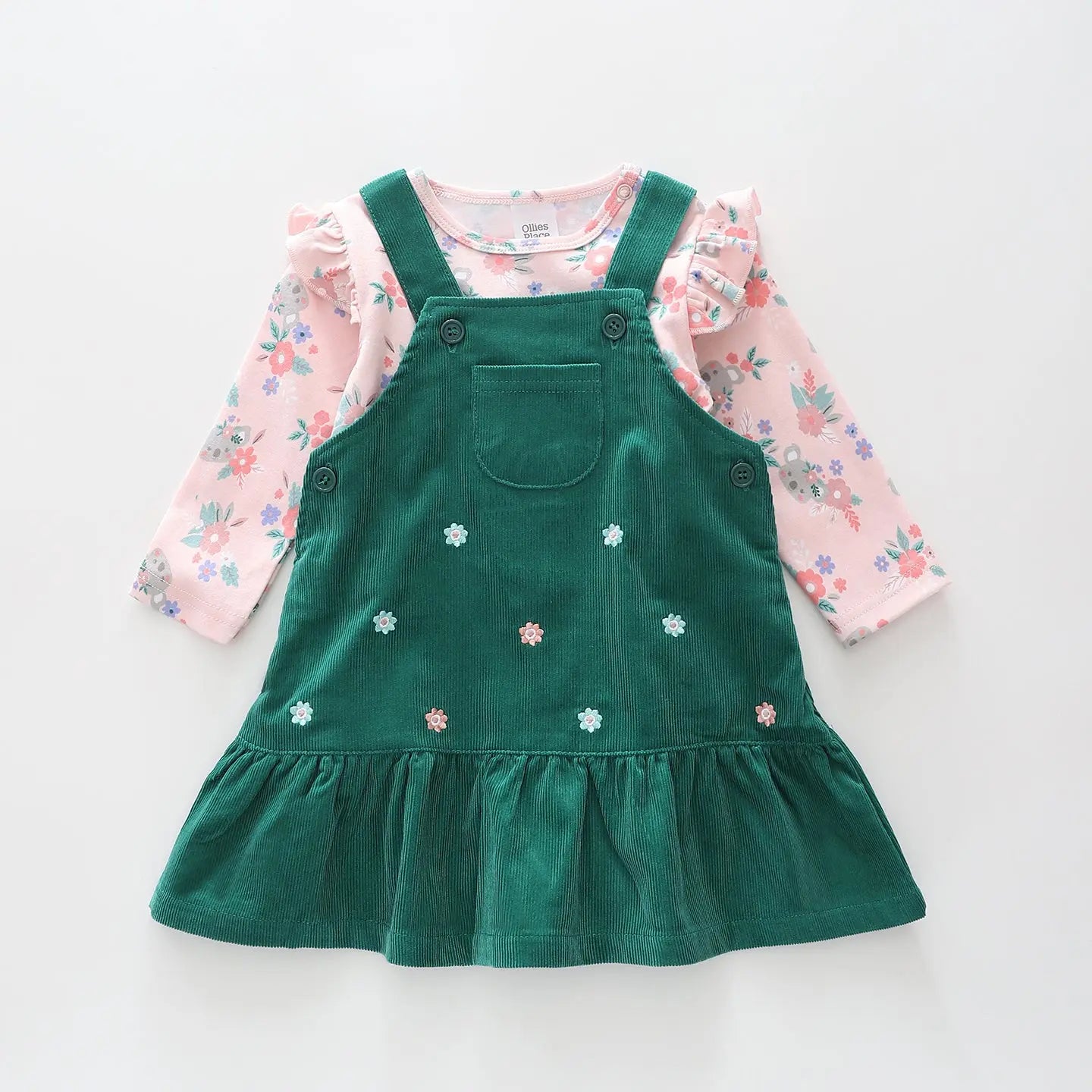 Miss Koala Cord Pinafore Set Ollies Place