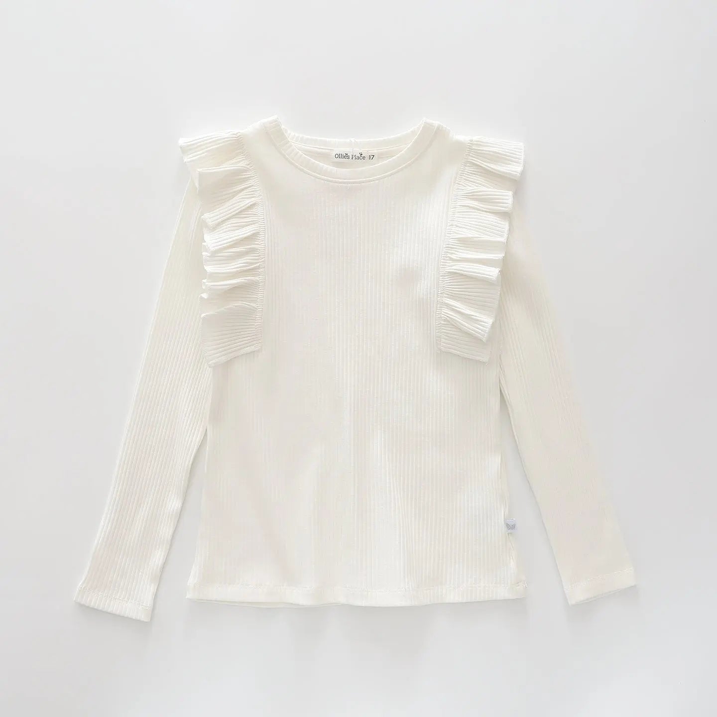 Miss White Ruffle LS Top Ollies Place