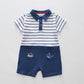 Nautical and Navy Short Romper Ollies Place